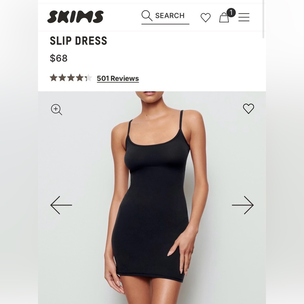 Skims ribbed adjustable strap mini dress